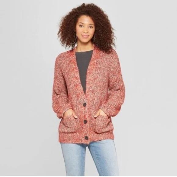 Universal Thread Marled Button Front Chunky Knit Cardigan Sweater Size Large - Picture 1 of 8